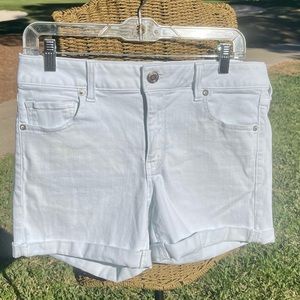 American Eagle White Jean Shorts Size 12
